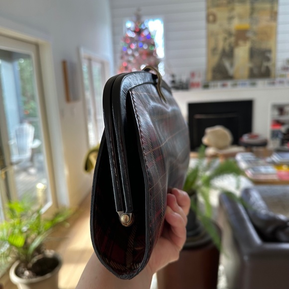 PATRICIA NASH ♥️🖤 Mad for Plaid TARTAN leather clutch frame bag CLASSIC PREPPY - Picture 4 of 10